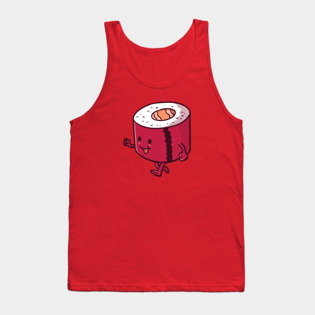 Cute Cartoon Sushi Roll Tank Top by SLAG_Creative